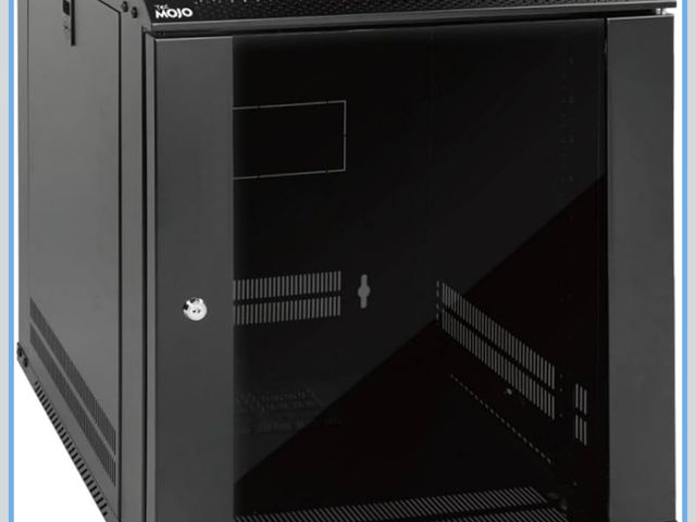 Lot 96-173722 - Tecmojo 12U Wall Mount Server Cabinet IT Network Rack Enclosure Lockable Door and Side Panels Black,...