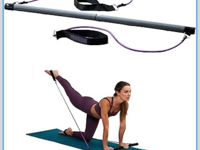 Lot 96-195218 - Gaiam Restore Pilates Bar Reformer Kit - Home Fitness Equipment for Total Body Workout - Includes Ba...