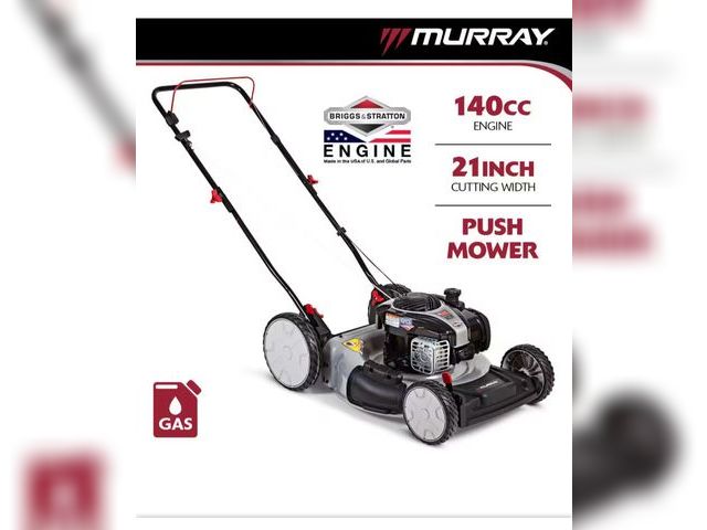 Lot 96-166671 - Murray 21 in. 140 cc Briggs and Stratton Walk Behind Gas Push Lawn Mower with Height Adjustment and ...