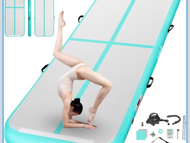 Lot 96-195227 - FBSPORT Inflatable Air Gymnastics Mat Training Mats 4/8 inches Thickness Gymnastics Tracks for Home ...
