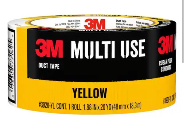 Lot 96-180094 - 3M 1.88 in. x 20 Yds. Multi-Use Yellow Colored Duct Tape (1 Roll) New