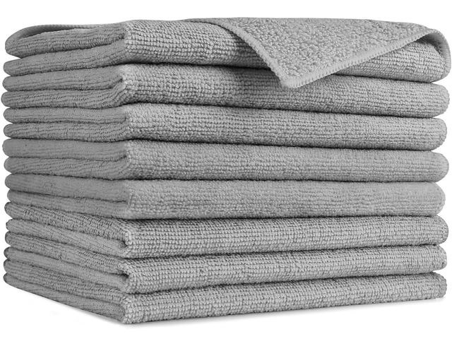 Lot 96-190785 - Pack of 8 Soft Microfiber Towels for Cars, Absorbent Cleaning Rags, Lint-Free Streak-Free Wash Cloth...