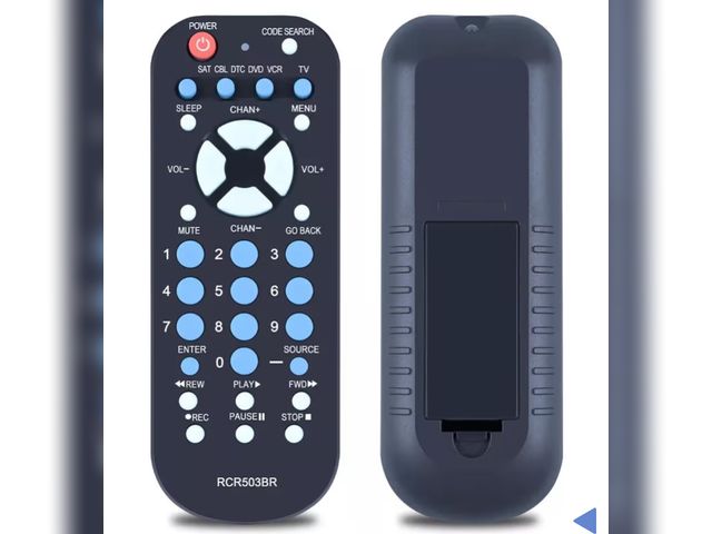 Lot 96-191079 - Universal 3-Device Palm-Sized Replacement Remote Control for RCA TV, VCR/DVD, Satellite Receiver, Ca...