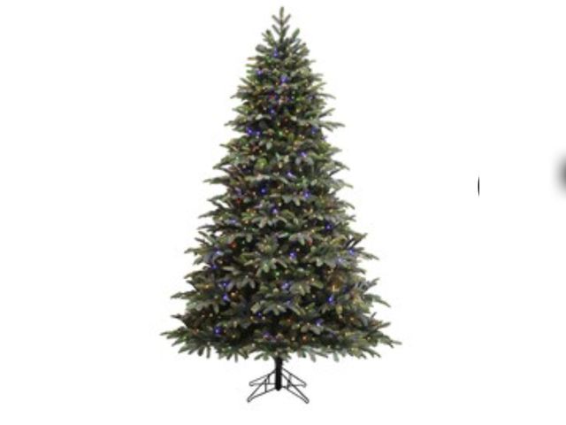 Lot 96-195445 - Home Accents Holiday 7.5 Nostalgic Noble Fir LED Pre-Lit Tree New MSRP $129