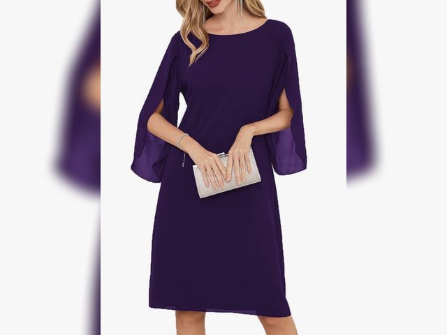 Lot 96-180125 - GRACE KARIN Womens Chiffon Dresses Flutter Sleeve Party Wedding Cocktail Dress Size 12

New