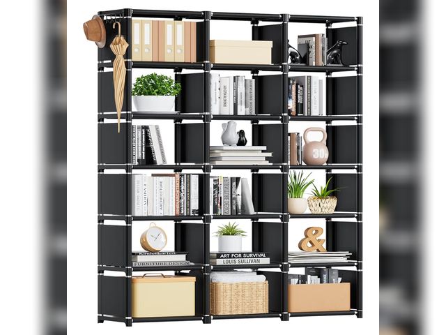 Lot 96-211829 - Mavivegue Bookcase, 18-Cube Extra Large Book Shelf, DIY Cube Storage Organizer for Bedroom, Living R...