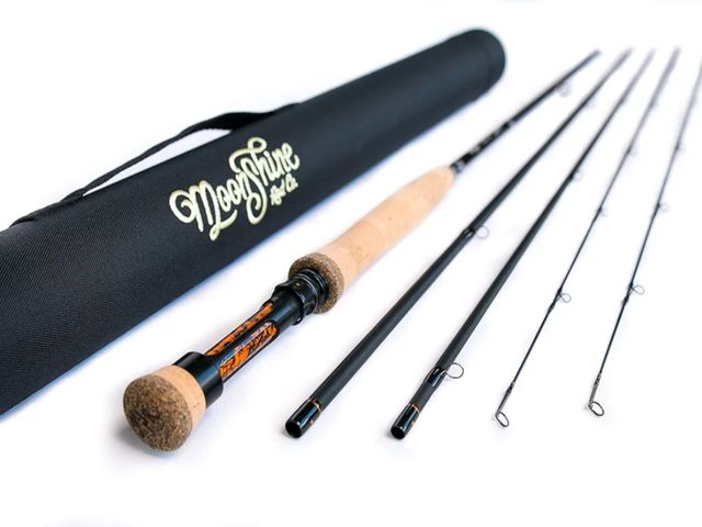 Lot 96-173819 - Moonshine Rod Co. Fly Fishing Rod with Carrying Case and Extra Rod Tip Section, Slow-Medium-Fast Act...