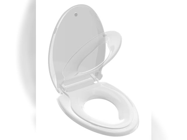 Lot 96-178855 - Potty Training Seat Built-in Toilet Seat, Elongated Toilet Seat 16.5inch with Baby Seat 2 in 1 Soft ...