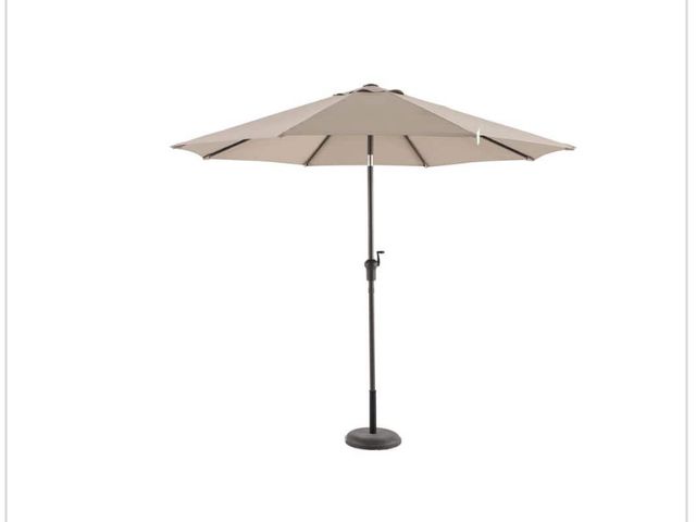 Lot 96-163142 - Hampton Bay9 ft. Aluminum Market Crank and Tilt Patio Umbrella in
Riverbed Tan