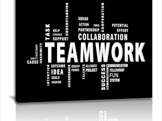 Lot 96-163696 - Teamwork Canvas Wall Art - Large Framed Motivational Quotes Artwork Modern Home Decor - Inspirationa...