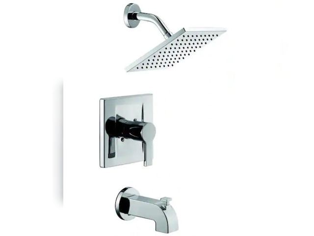 Lot 96-173012 - Glacier Bay Modern Single-Handle 1-Spray Tub and Shower Faucet 1.8 GPM in Chrome MSRP $149

Appears ...