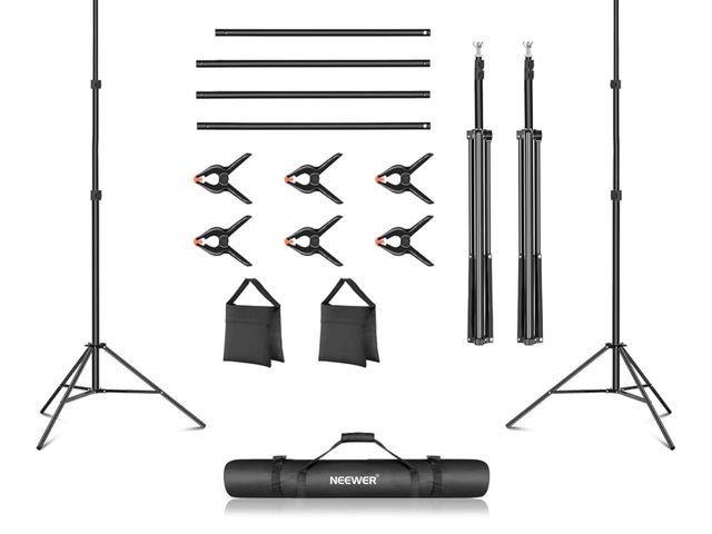 Lot 96-174469 - Neewer Photo Studio Backdrop Support System, 10ft/3m Wide 6.6ft/2m High Adjustable Background Stand ...