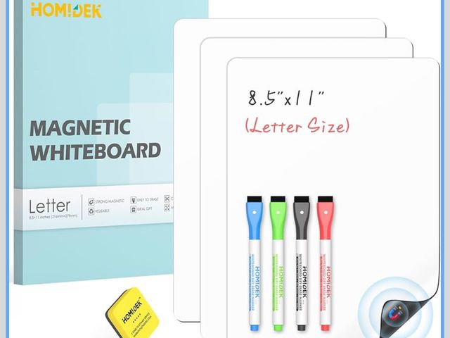 Lot 96-180660 - HOMiDEK Dry Erase Boards for Fridge - 3 Pack Small Magnetic Whiteboard with 4 Markers &amp; 1 Eraser...