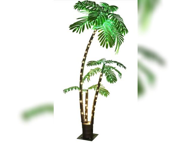 Lot 96-211459 - OUSHENG Lighted Palm Tree Bar Outdoor Christmas Decorations Decor, Light Up LED Artificial Fake Faux...