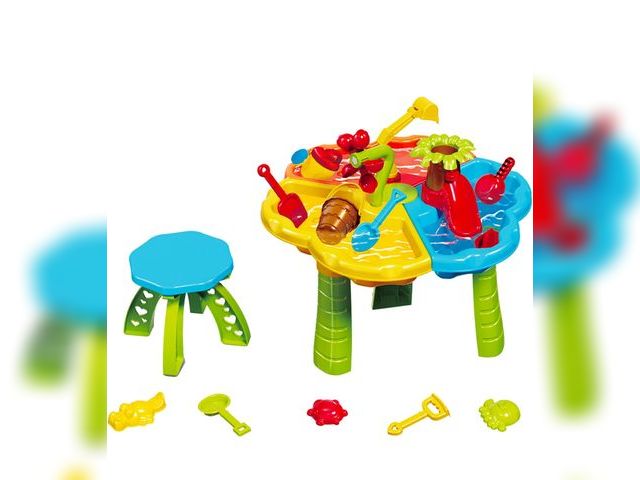 Lot 96-176711 - Toddler Sensory Sand &amp; Water Table with Chair | 3 in 1 Indoor &amp; Outdoor Summer Beach Toys fo...