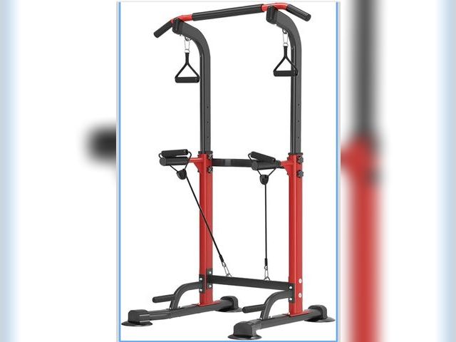 Lot 96-176244 - Power Tower Pull Up Bar,Pull-Up Rack Dip Station,Height Adjustable Multi-functional Home Strength Tr...