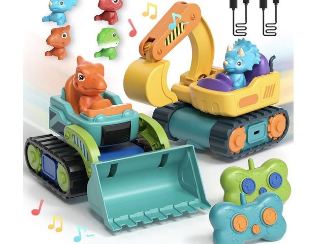Lot 96-230494 - Lehoo Castle 2-Pack Remote Control Cars for Toddlers, Excavator &amp; Bulldozer

New