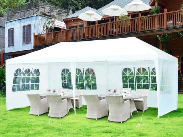 Lot 96-227090 - COSTWAY 10 x 20 Foot 6 Sidewalls Canopy Tent with Carry Bag 
New 
Msrp $123.99