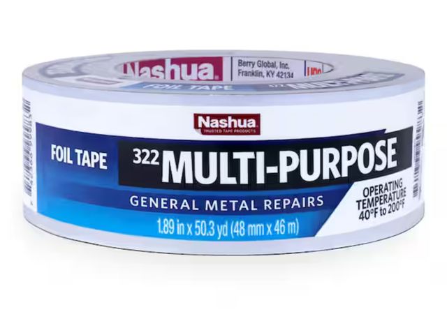 Lot 96-164841 - Nashua Tape 1.89 in. x 50 yd. 322 Multi-Purpose HVAC Foil Sealer Duct Tape New