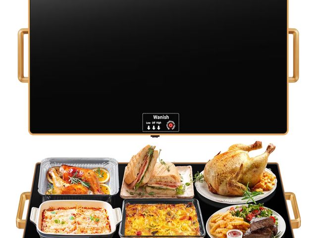 Lot 96-180276 - Electric Warming Tray (XXL 32”x18”)，Food Warmers for Parties Buffet with Thermostat &amp; Full Surfa...