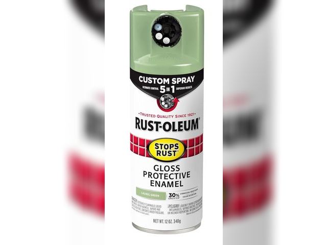 Lot 96-166495 - Rust-Oleum 384753 Stops Rust Custom Spray 5-in-1 Spray Paint, 12 oz, Gloss Laurel Green

New