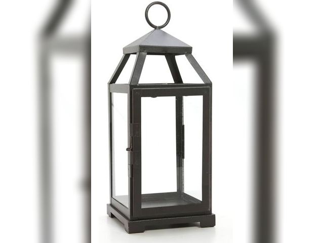 Lot 96-171306 - Hosley 14 Inch High Large Clear Glass Iron Classic Style Lantern Elegant Candle Holder for Home Deco...