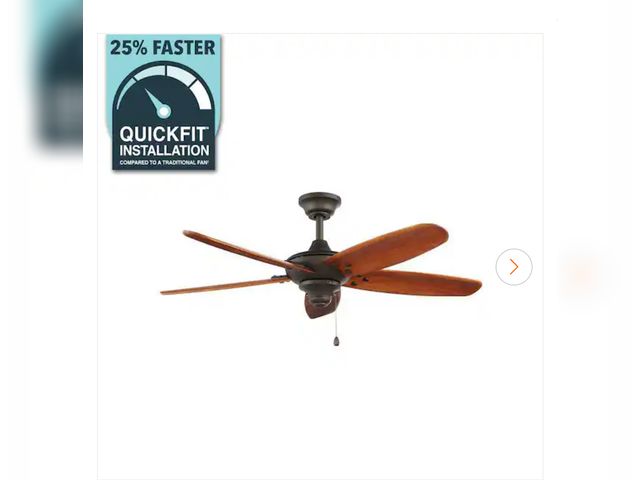 Lot 96-155917 - Home Decorators Collection
Altura 48 in. Indoor/Outdoor Oil-Rubbed Bronze Ceiling Fan with Downrod a...