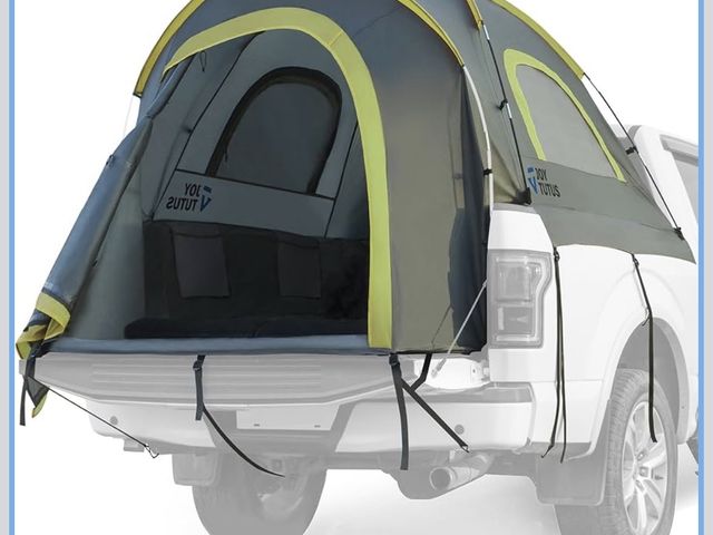 Lot 96-209973 - JoyTutus Pickup Truck Tent Waterproof PU2000mm Double Layer for 2Person Portable Truck Bed Tent 5.5'...