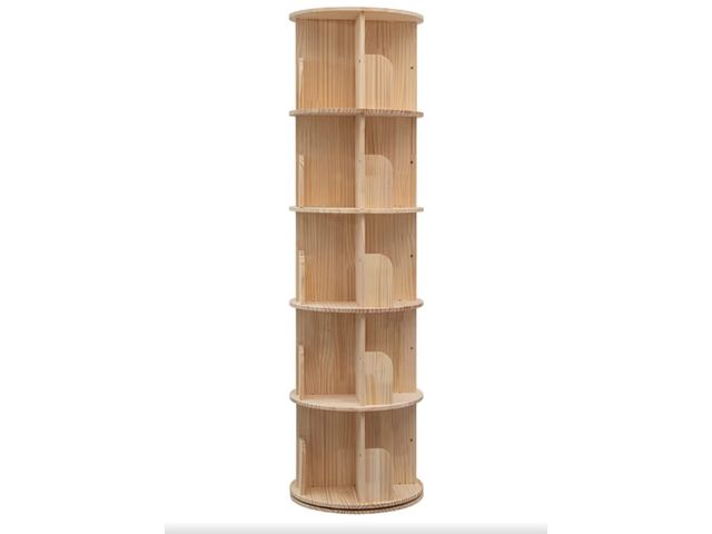 Lot 96-187771 - Rotating Bookshelf, 360 Display 5 Tier Floor Standing Bookcase Storage Rack for Kids&amp;Adult, Wood...