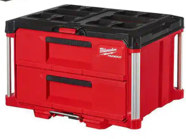 Lot 96-191249 - Milwaukee
PACKOUT 22 in. 2-Drawer Tool Box with Metal Reinforced Corners
New 
Msrp $159.00