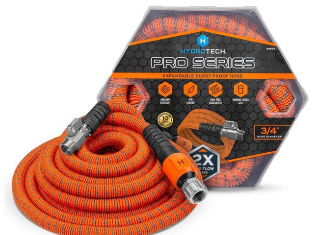 Lot 96-162298 - HydrotechnProSeries Expandable 3/4 in.
Diameter x 75 ft. Garden Water Hose
New