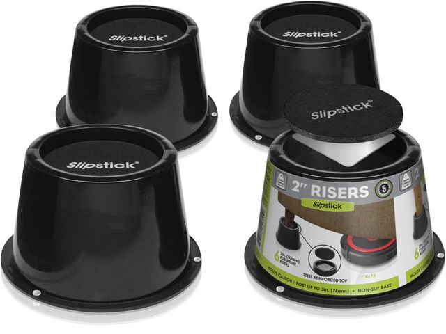 Lot 96-191772 - Slipstick CB674 Premium 2 Inch Furniture Risers/Bed Raisers with Steel Reinforced Top (4 Pack) Adds ...