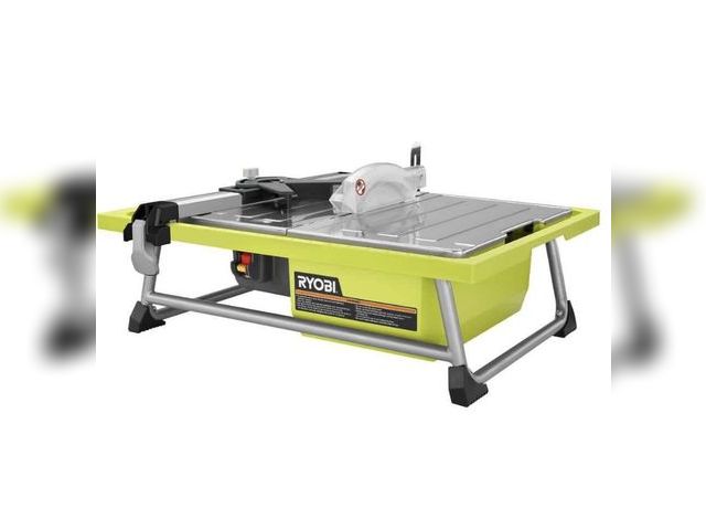 Lot 96-226246 - RYOBI 4.8 -Amps 7 in. Blade Corded Tabletop Wet Tile Saw MSRP $119 Unused