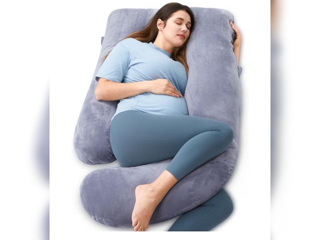 Lot 96-176191 - Pregnancy Pillows for Sleeping, U Shaped Full Body Maternity Pillow with Removable Cover - Support f...