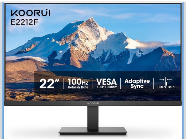 Lot 96-171061 - KOORUI 22 Inch Computer Monitor Full HD 1080P 100Hz PC Gaming Screen VA Panel Ultra-Slim Display 300...