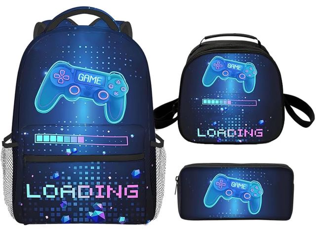 Lot 96-171051 - Gamer Backpack 3pcs, Multiple Themes, Suitable For Work, 17 Inch Backpack With Compartment New