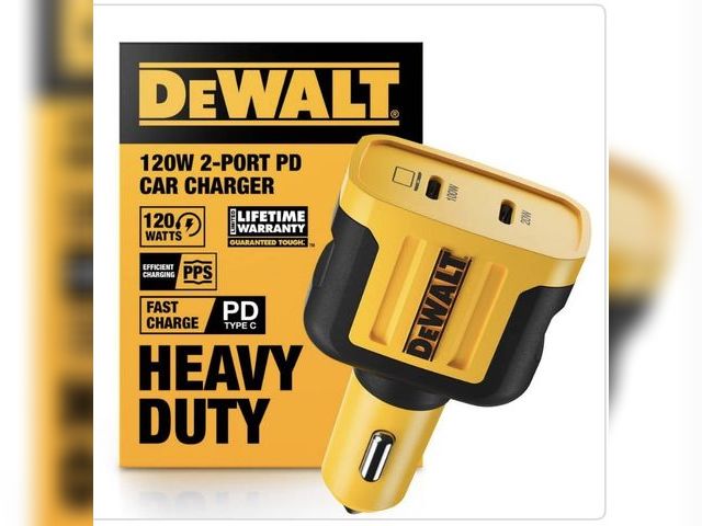 Lot 96-211394 - DEWALT 120W 2-Port PPS PD Car
Charger New