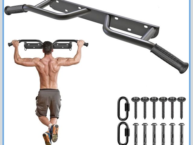 Lot 96-181453 - Kipika Heavy Duty Wall Mounted Doorway Pull Up Bar, Multifunctional Chin Up Bar, Portable Fitness Do...