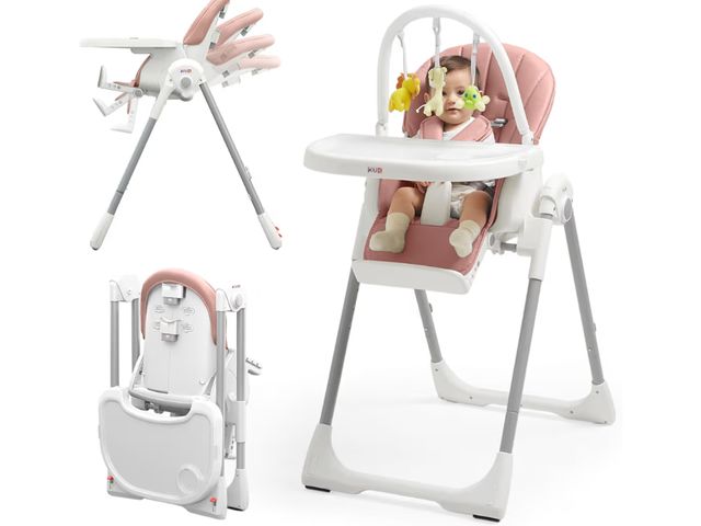 Lot 96-181285 - KÜB 3-in-1 Foldable Baby High Chair, 7 Height &amp; 4 Recline Adjustable Seat &amp; Tray for Easy Cl...