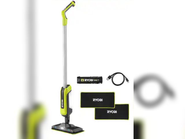 Lot 96-174296 - RYOBI
USB Lithium Cordless Agitating Spray Mop Kit with 2.0 Ah Battery, Charging Cable, (2) Microfib...