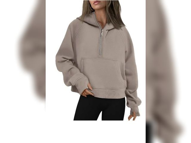 Lot 96-178790 - SUNBS Hoodies for Women Half Zip Pullover Oversized Hoodies Y2k Quarter Zip Sweatshirts Thumb Hole F...