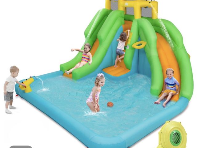 Lot 96-227127 - Kids Inflatable Water Park Bounce House with 480W Blower Used
