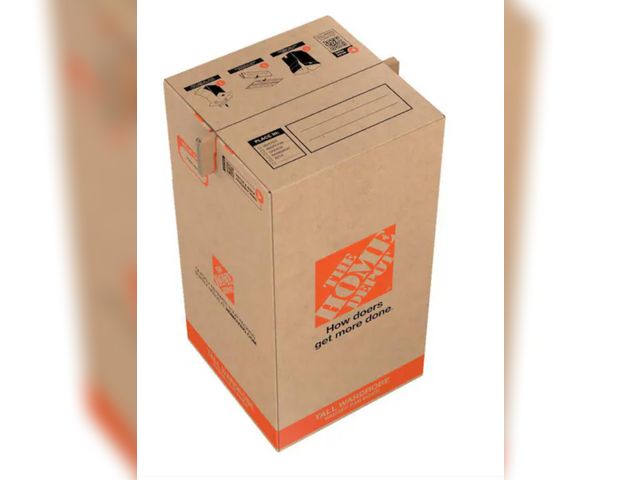 Lot 96-211061 - Pack of 4 The Home Depot
Tall Eco Wardrobe Moving, Shipping, Packing Box, 20" x 20" x 39" 
New