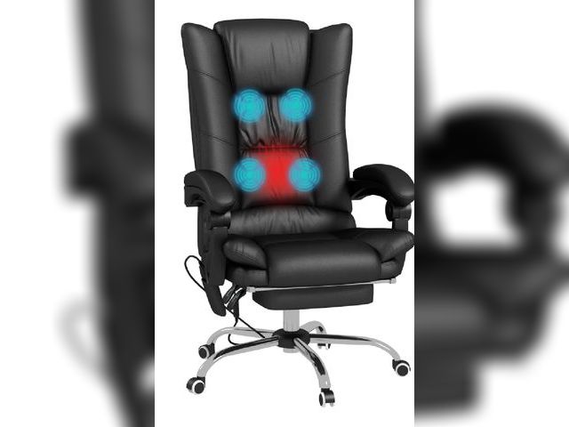 Lot 96-160413 - Vinsetto PU Leather Executive Massage Office Chair with 4 Vibration, Computer Desk Chair, Heated Rec...
