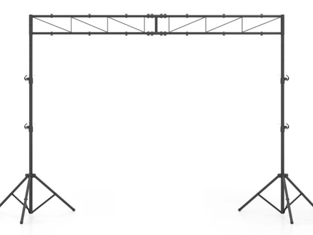 Lot 96-225977 - Portable Lighting Truss System Height Adjustable DJ Light Stand with 2 Folding Tripods
New 
Msrp $23...