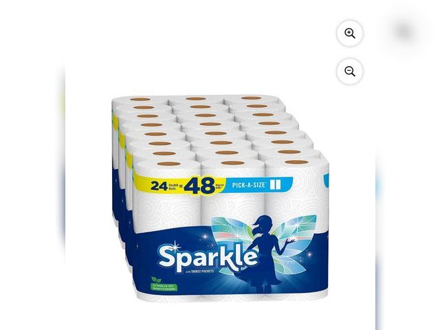 Lot 96-161082 - Sparkle Pick-A-Size Paper Towels, White, 6 Double Rolls New
