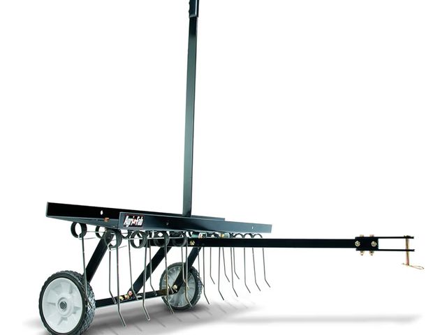 Lot 96-177876 - Agri-Fab 45-0295 48in Tow Behind Lawn Dethatcher,24 Durable Spring Steel Tines Lawn dethatcher, Desi...
