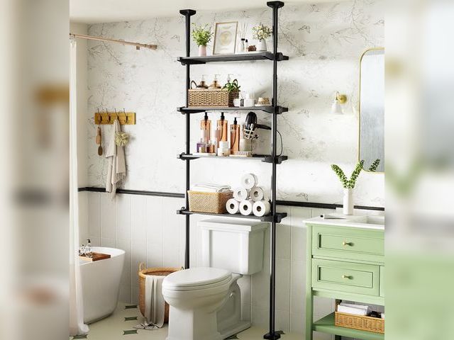 Lot 96-178161 - Bonpally Over The Toilet Storage Shelf, 4-Tier Adjustable Bathroom Organizer, No Drill Tension Mount...