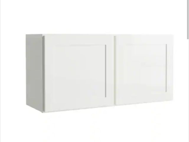 Lot 96-180014 - Hampton Bay Courtland 36 in. W x 12 in. D x 18 in. H Assembled Shaker Wall Bridge Kitchen Cabinet in...