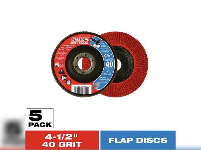 Lot 96-221838 - DIABLO 4-1/2 in. 40-Grit Steel Demon Grinding and Polishing Flap Disc with Type 29 Conical Design (5...